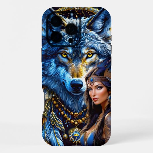 Wolf & Vrouw Fantasie iPhone Hoesje (Achterkant)