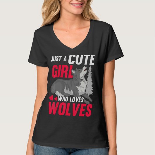 Wolf vrouwen, gewoon een juffrouw meisje dat van W T-shirt (Voorkant)