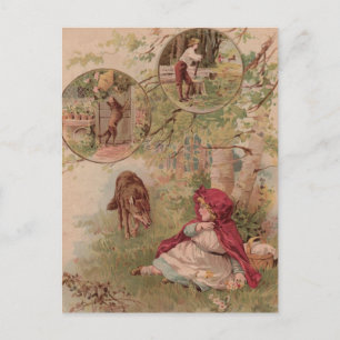 Wolf Walking Toward Red Riding Hood Briefkaart