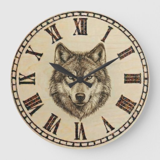 Wolf Wall Clock Grote Klok (Voorkant)