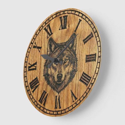Wolf Wall Clock – Silent Wild Guardian Grote Klok (Hoek)