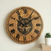 Wolf Wall Clock – Silent Wild Guardian Grote Klok
