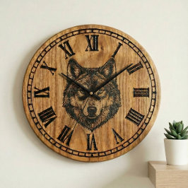 Wolf Wall Clock – Silent Wild Guardian Grote Klok