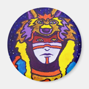 Wolf wandelen door Piliero Magneet