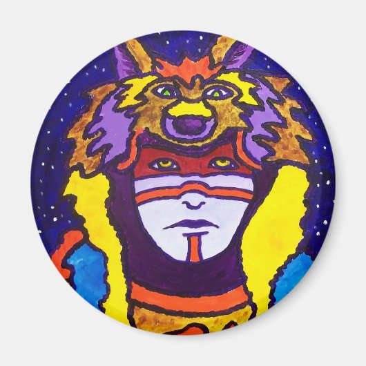 Wolf wandelen door Piliero Magneet (Voorkant)