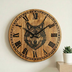 Wolf Wandklok – Stille Wilde Bewaker