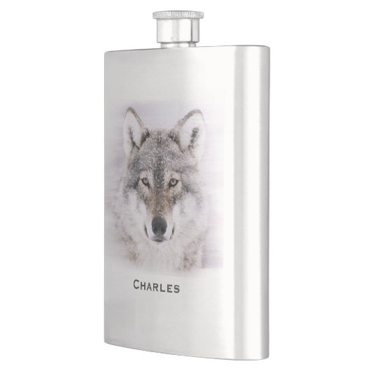 Wolf Water Color Custom Flask Flacon (Links)