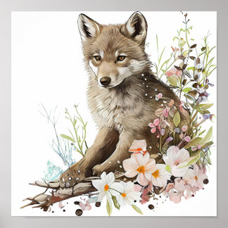 WOLF Watercolor Poster