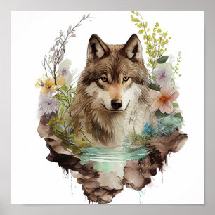 WOLF Watercolor Poster