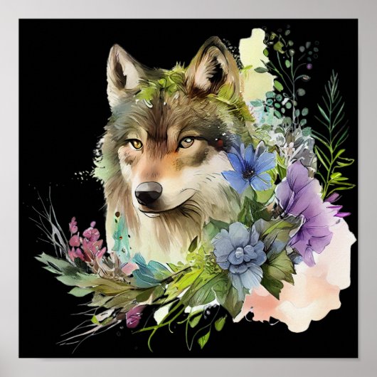 WOLF Watercolor Poster (Voorkant)