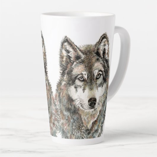 Wolf waterverf Animal Wolves Latte Mok (Rechterhoek)