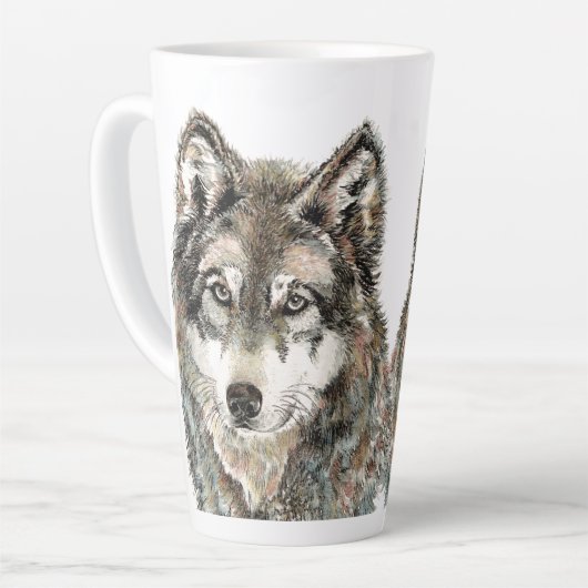 Wolf waterverf Animal Wolves Latte Mok (Linkerhoek)