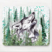 Wolf Waterverf | Colorful Wolf-Muismat Muismat (Voorkant)