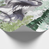 Wolf Waterverf | kleurrijk wolfwikkelpapier Cadeaupapier (Hoek)