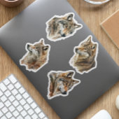 Wolf Waterverf Portraits Sticker