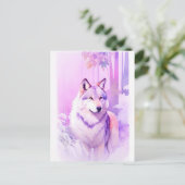 Wolf Waterverf Portret 2 Briefkaart (Staand voorkant)