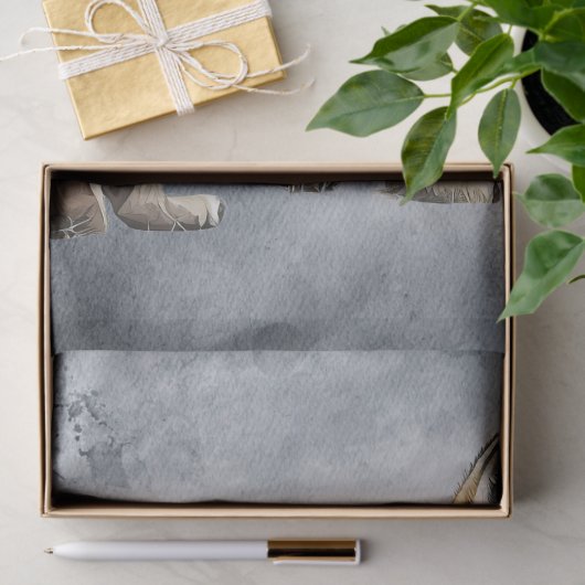 Wolf Waterverf Tissuepapier (Geschenk)