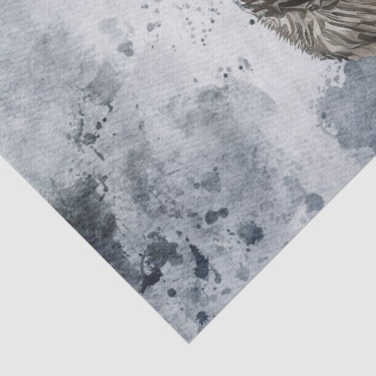 Wolf Waterverf Tissuepapier (Detail)