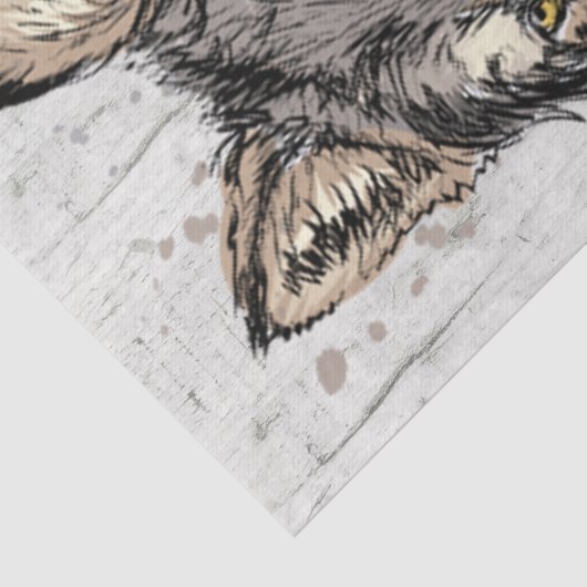 Wolf Waterverf Tissuepapier (Detail)