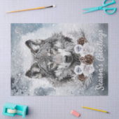 Wolf Waterverf Winterkerst Tissuepapier (Craft)