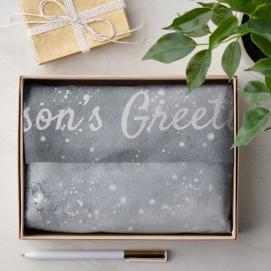 Wolf Waterverf Winterkerst Tissuepapier (Geschenk)