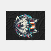 Wolf Wearing Ski Snowboard Goggles Wolf Skiing Lov Fleece Deken (Voorkant (Horizontaal))