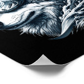 Wolf Wearing Ski Snowboard Goggles Wolf Skiing Poster (Hoek)