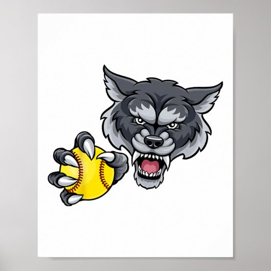 Wolf Weerwolf Zachte Ll Dier Mascotte  Poster (Voorkant)