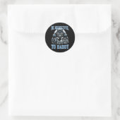 Wolf Wees respectvol voor papa Funny Bootleg Meme Ronde Sticker (Tas)