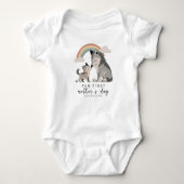 Wolf Welp Baby Eerste Moederdag Zachte Pastel Kuns Romper (Voorkant)