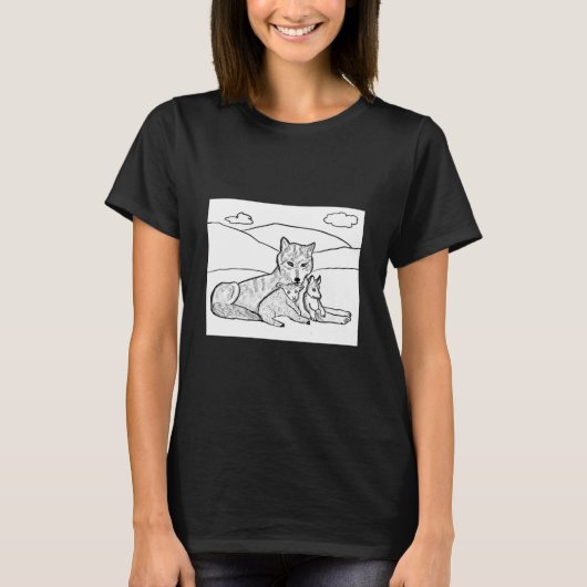 Wolf, 🐺 Welp, En Lam 🐑 T-shirt (Voorkant)