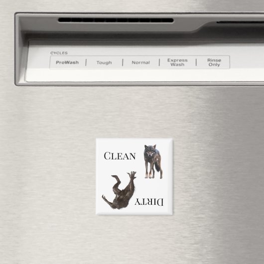 Wolf Werewolf Clean Dirty Dishwasher Magneet (Insitu (Vaatwasser))