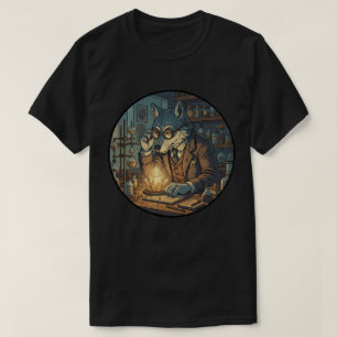 Wolf Wetenschapper - Oud Alchemisten Lab Onderzoek T-shirt