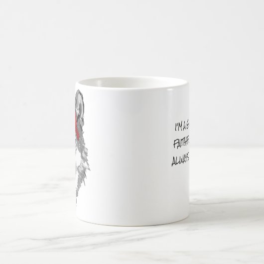 Wolf White&Black Red Baseball Pet Name Team T-Shir Koffiemok (Center)