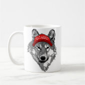 Wolf White&Black Red Baseball Pet Name Team T-Shir Koffiemok (Links)