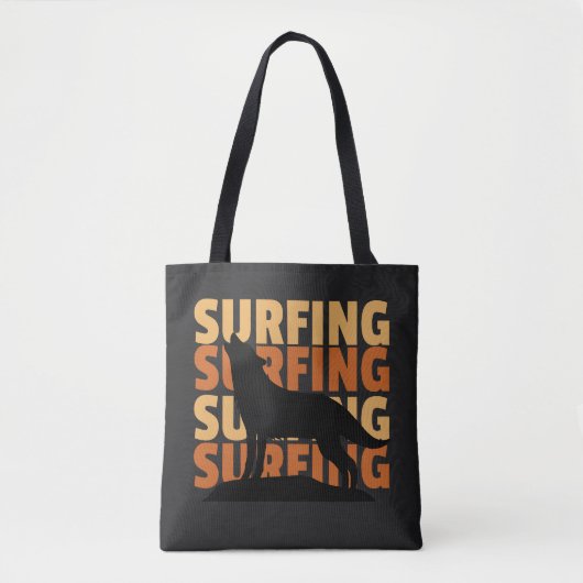 Wolf wil surfen surfen surfen tote bag (Voorkant)