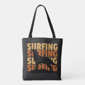 Wolf wil surfen surfen surfen tote bag (Achterkant)