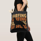 Wolf wil surfen surfen surfen tote bag (Dichtbij)