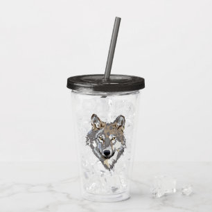 Wolf Wild Animal Head Acryl Drinkbeker