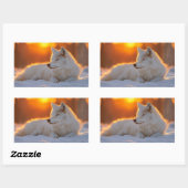 Wolf Wild Animal Loving Portrait Rechthoekige Sticker (Vel)