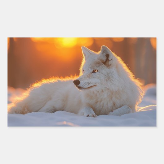 Wolf Wild Animal Loving Portrait Rechthoekige Sticker (Voorkant)