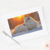 Wolf Wild Animal Loving Portrait Rechthoekige Sticker (Envelop)