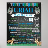 Wolf Wild en drie bord van het vogelbord Poster (Voorkant)