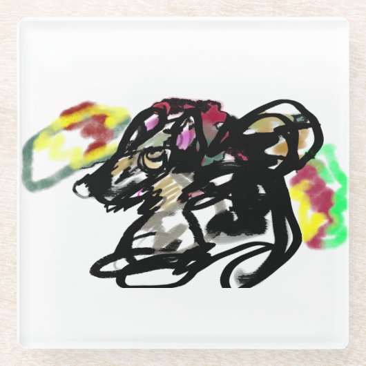 Wolf wild herfst glazen onderzetter (Voorkant)