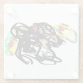 Wolf wild herfst glazen onderzetter (Achterkant)