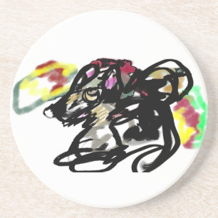 Wolf wild herfst zandsteen onderzetter