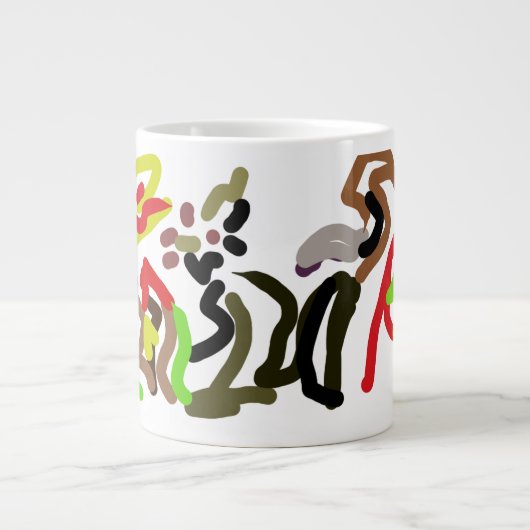 Wolf wilde inkt herfst grote koffiekop (Voorkant)
