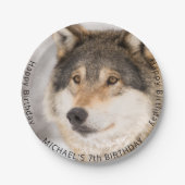 Wolf wilde jongen verjaardagsfeestje papieren bordje (Voorkant)
