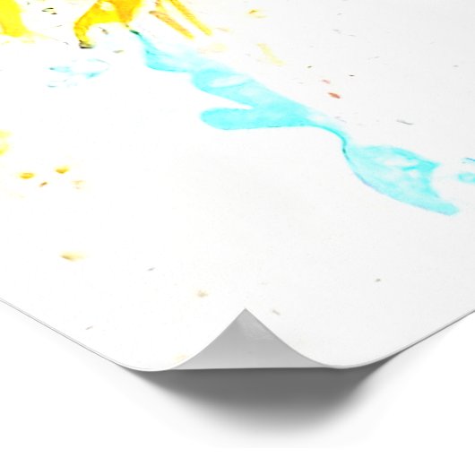 Wolf Wilde Natuur Dierlijke Kleur Kunst Schilderen Poster (Hoek)