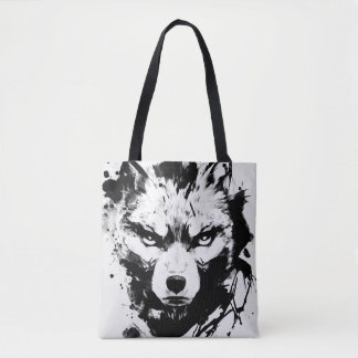 Wolf Wilde Natuur Gratis Spirit Art Brush Schilder Tote Bag